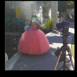 Elegant Coral Teenager 15 dress